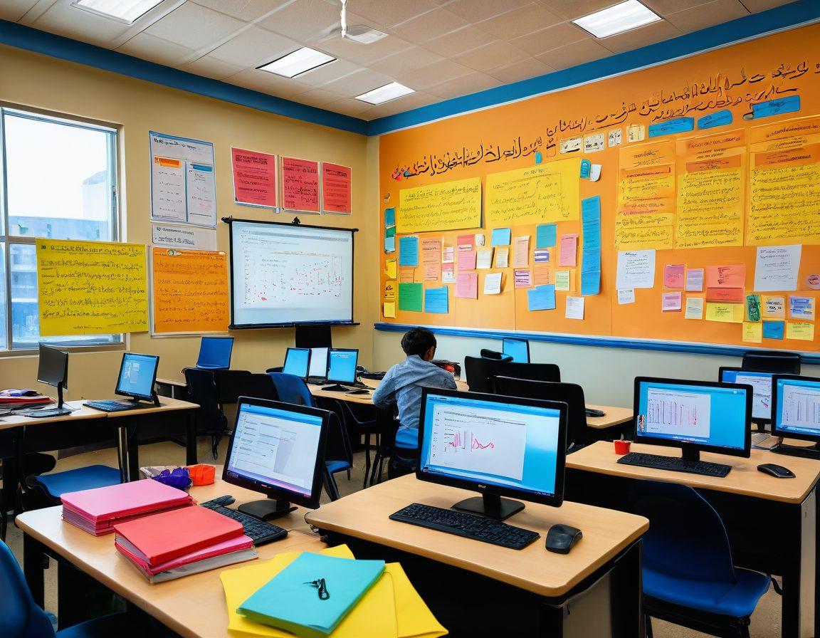 A vibrant classroom scene featuring diverse students engaged in Arabic language learning with textbooks and digital devices. In the background, an illustrated chart shows upward financial trends, symbolizing strategic risk management concepts. Include elements like sticky notes with Arabic phrases and a globe highlighting Arabic-speaking countries. The atmosphere is dynamic and inspiring, reflecting the fusion of finance, education, and cultural diversity. super-realistic. vibrant colors. 3D.